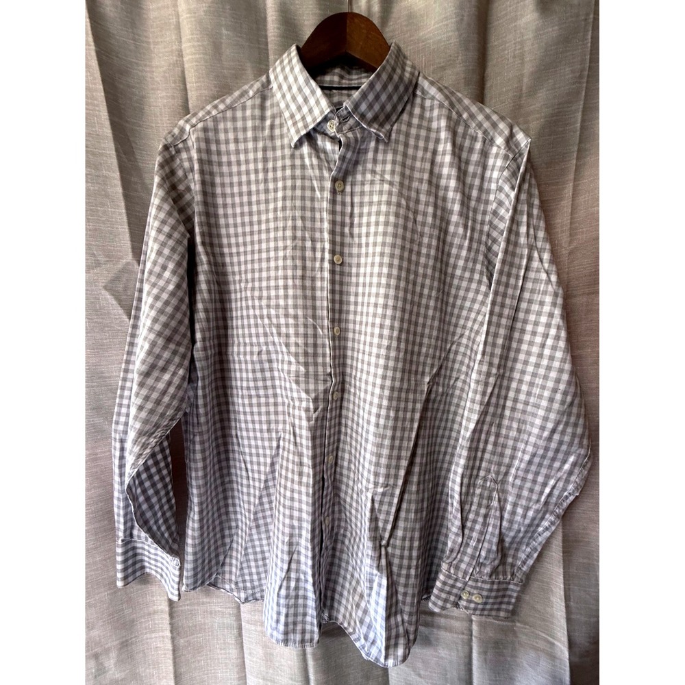 NWOT Hart Schaffner Marx Gingham Check Dress Shirt Mens Button Up Long Sleeve